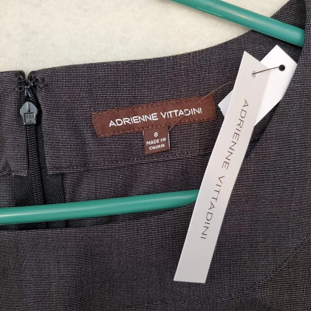 ADRIENNE VITTADINI Gray Short Sleeve Sheath Pencil Dress Size 8 - Picture 3 of 7
